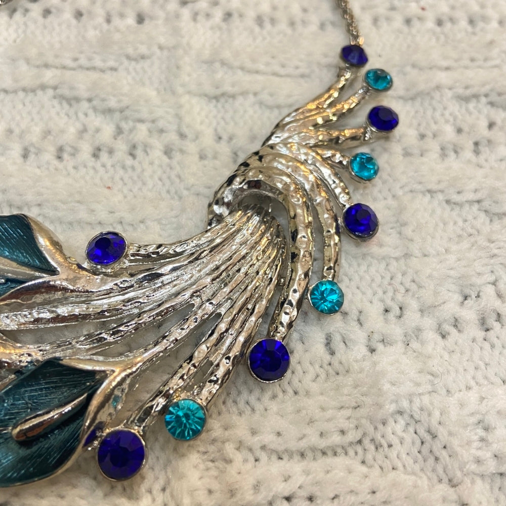 Aquamarine and Silver Lily Necklace and Earring set