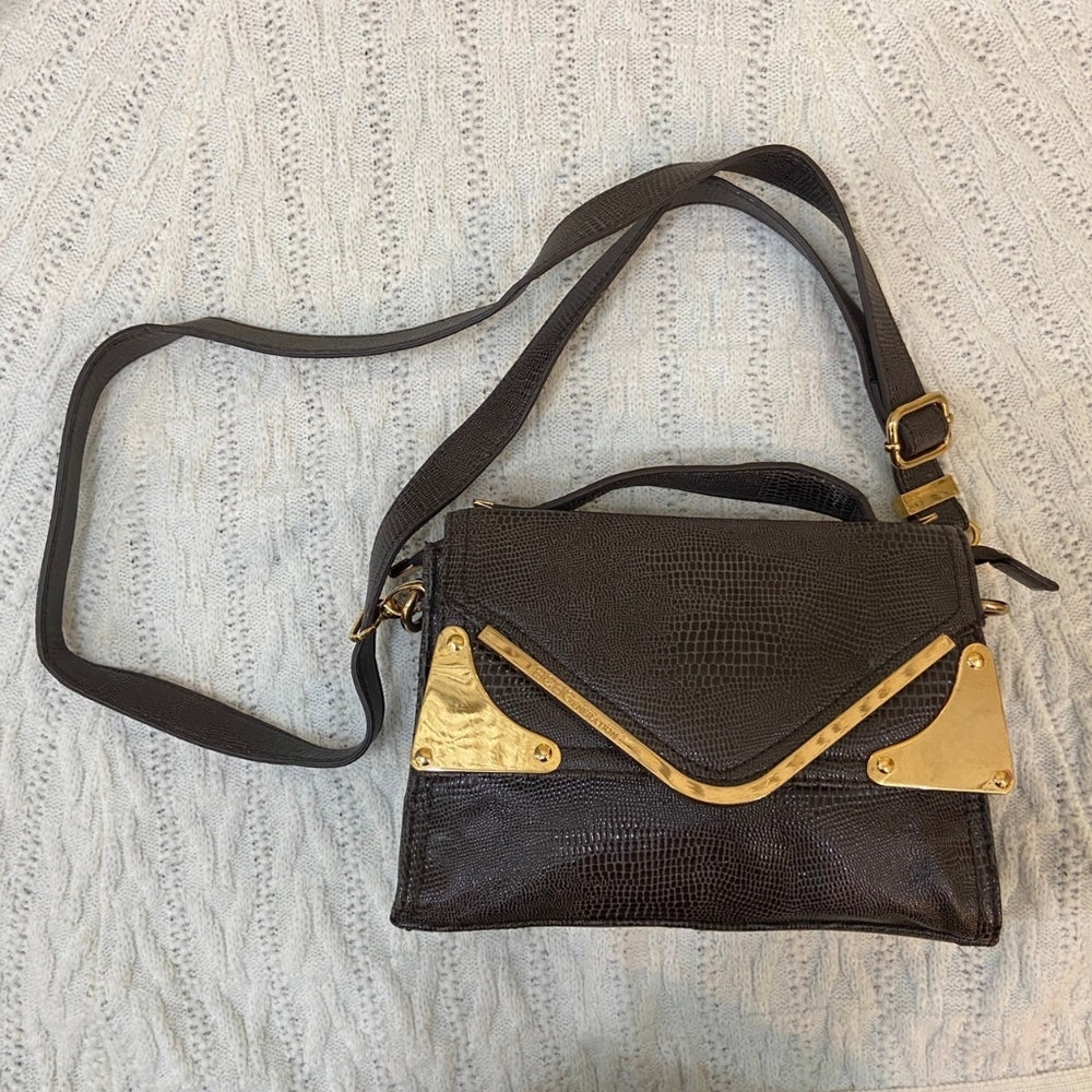 BCBG Generation Brown Lizard Handbag-Crossbody