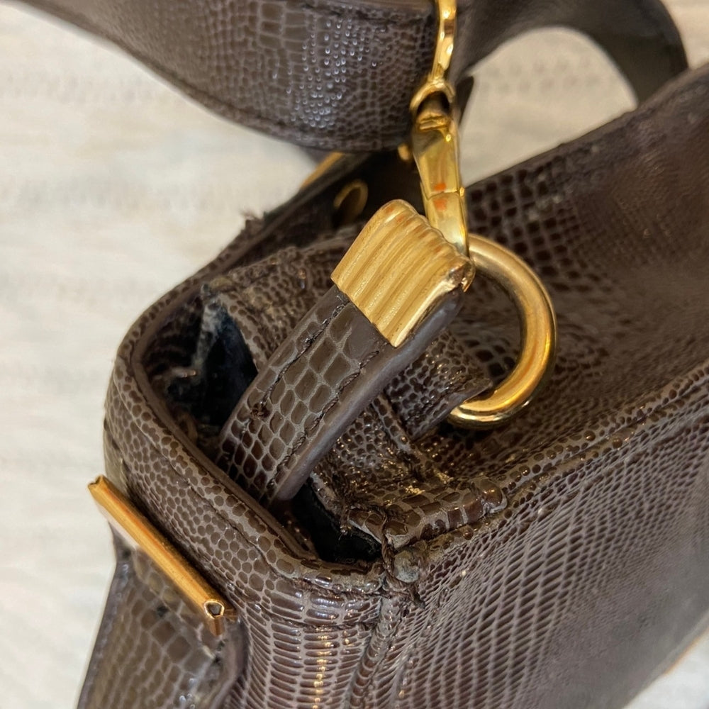 BCBG Generation Brown Lizard Handbag-Crossbody