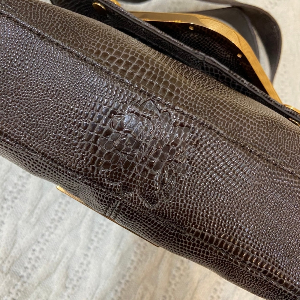 BCBG Generation Brown Lizard Handbag-Crossbody