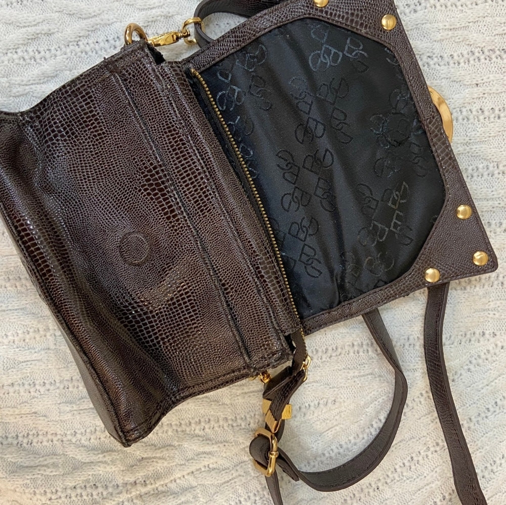 BCBG Generation Brown Lizard Handbag-Crossbody