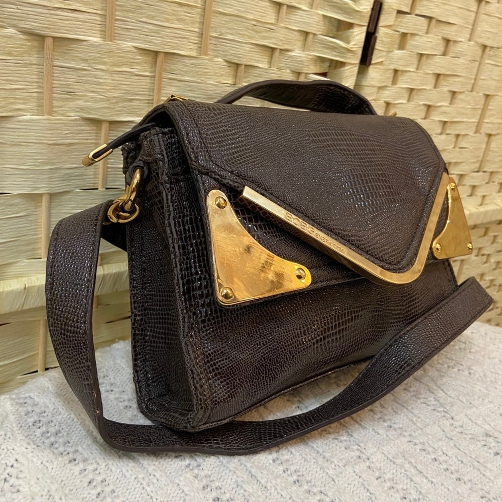 BCBG Generation Brown Lizard Handbag-Crossbody