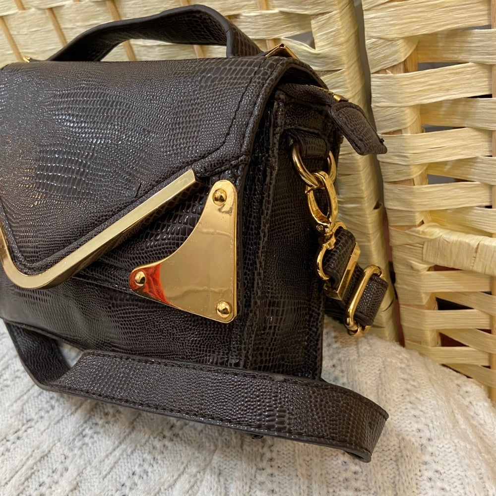 BCBG Generation Brown Lizard Handbag-Crossbody