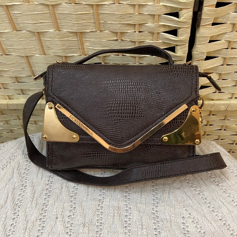 BCBG Generation Brown Lizard Handbag-Crossbody