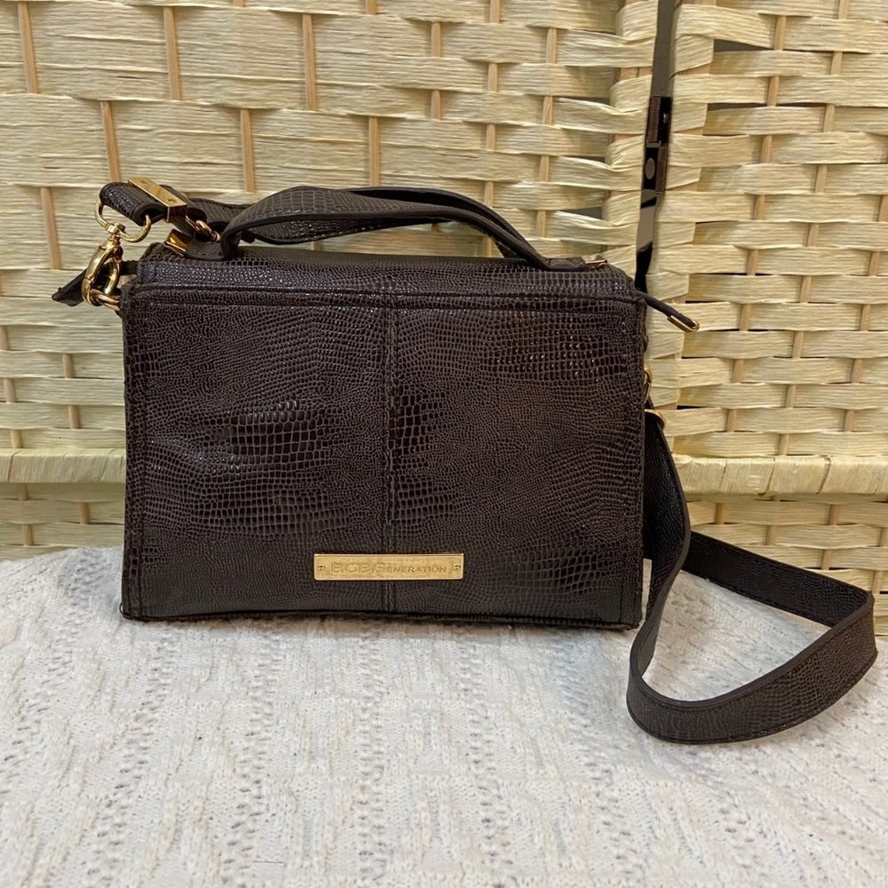 BCBG Generation Brown Lizard Handbag-Crossbody