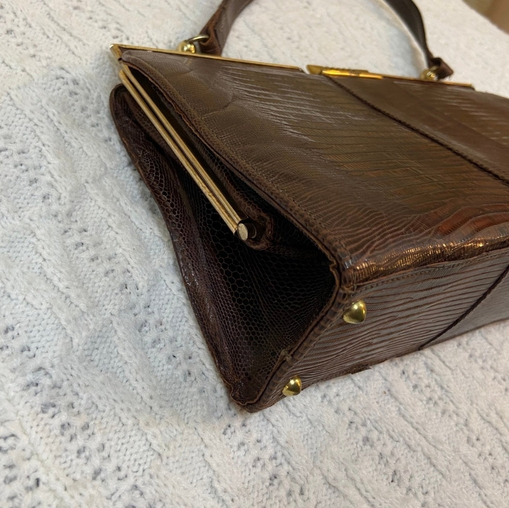 Vintage, Marquise Genuine Lizard Hand Bag