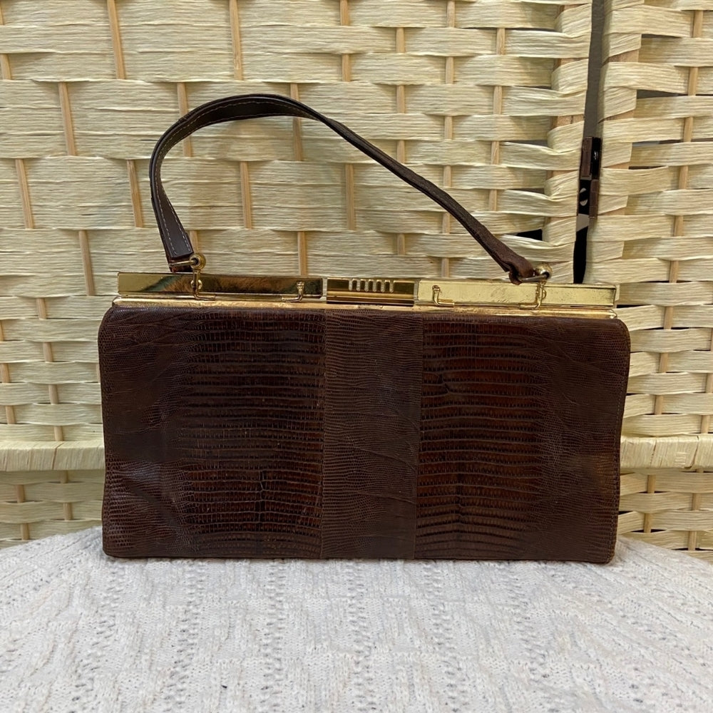 Vintage, Marquise Genuine Lizard Hand Bag