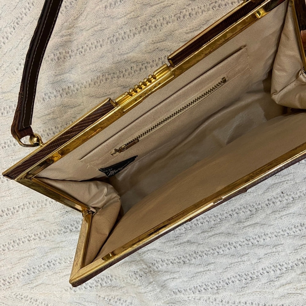 Vintage, Marquise Genuine Lizard Hand Bag