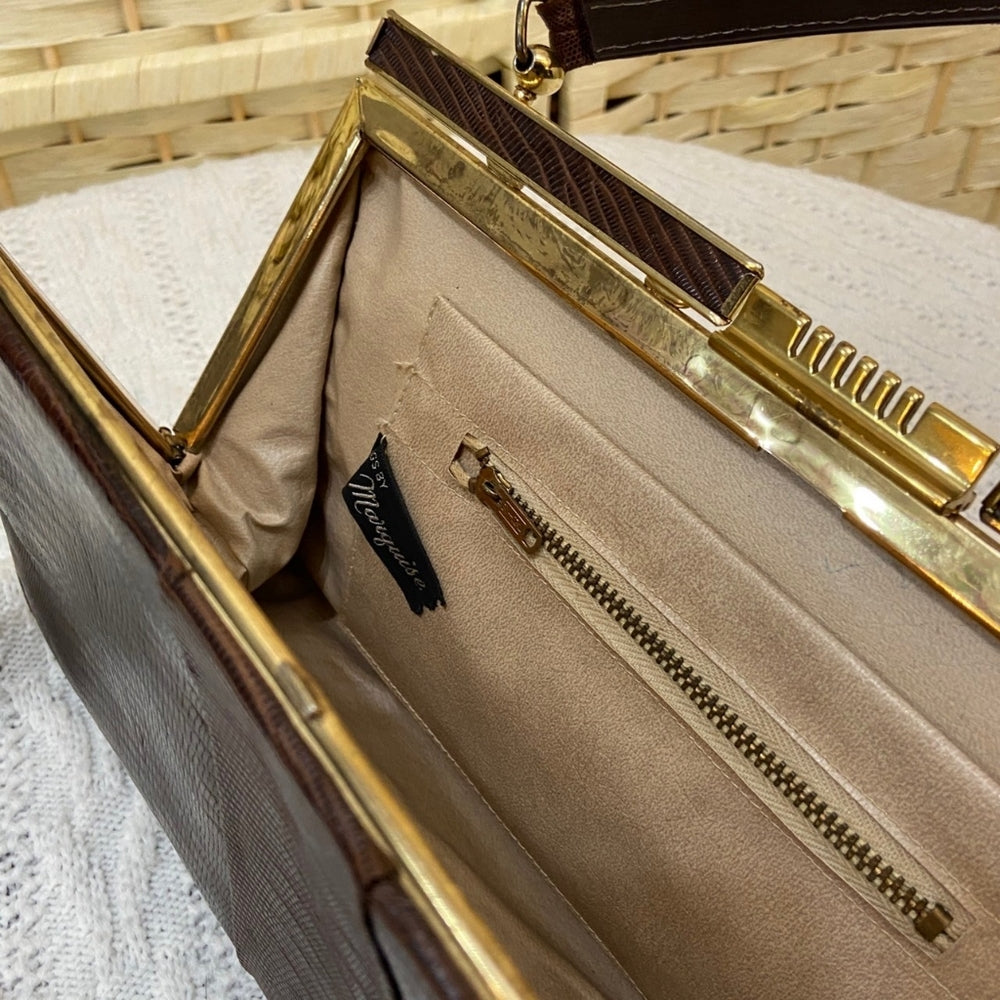 Vintage, Marquise Genuine Lizard Hand Bag