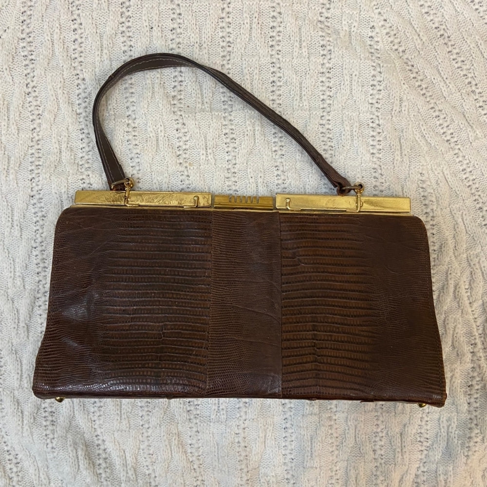 Vintage, Marquise Genuine Lizard Hand Bag