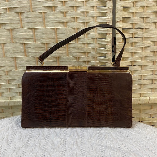Vintage, Marquise Genuine Lizard Hand Bag