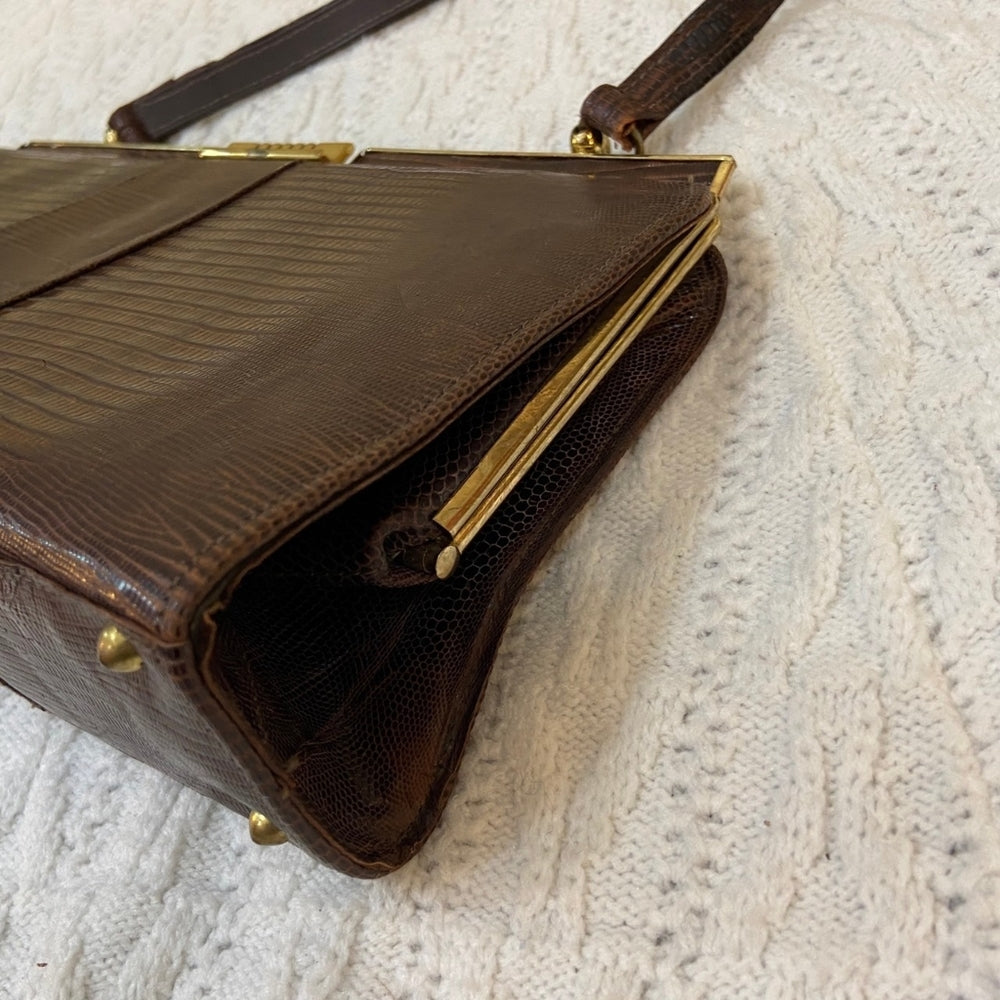 Vintage, Marquise Genuine Lizard Hand Bag