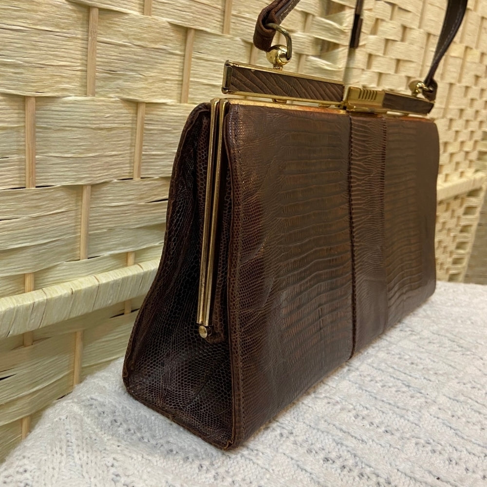 Vintage, Marquise Genuine Lizard Hand Bag