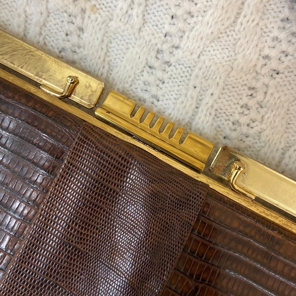 Vintage, Marquise Genuine Lizard Hand Bag