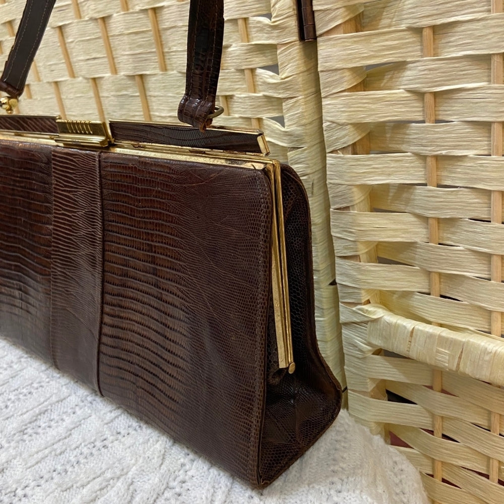 Vintage, Marquise Genuine Lizard Hand Bag