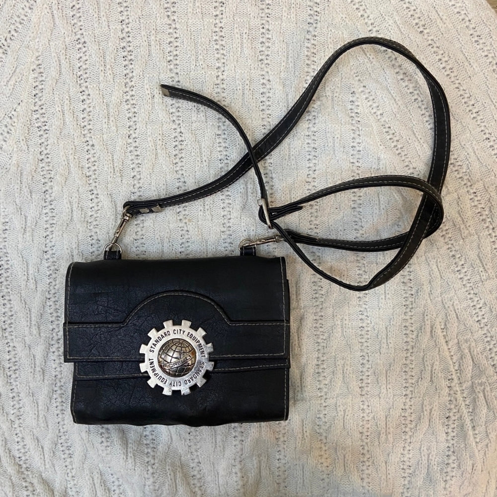 Standard City Equipment Fiorelli, Black Leather Notebook Crossbody Bag