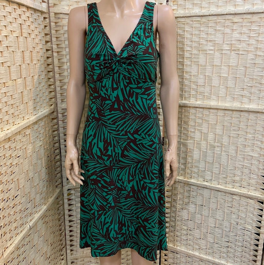 Dressbarn, Green and Brown Dress - Size 12