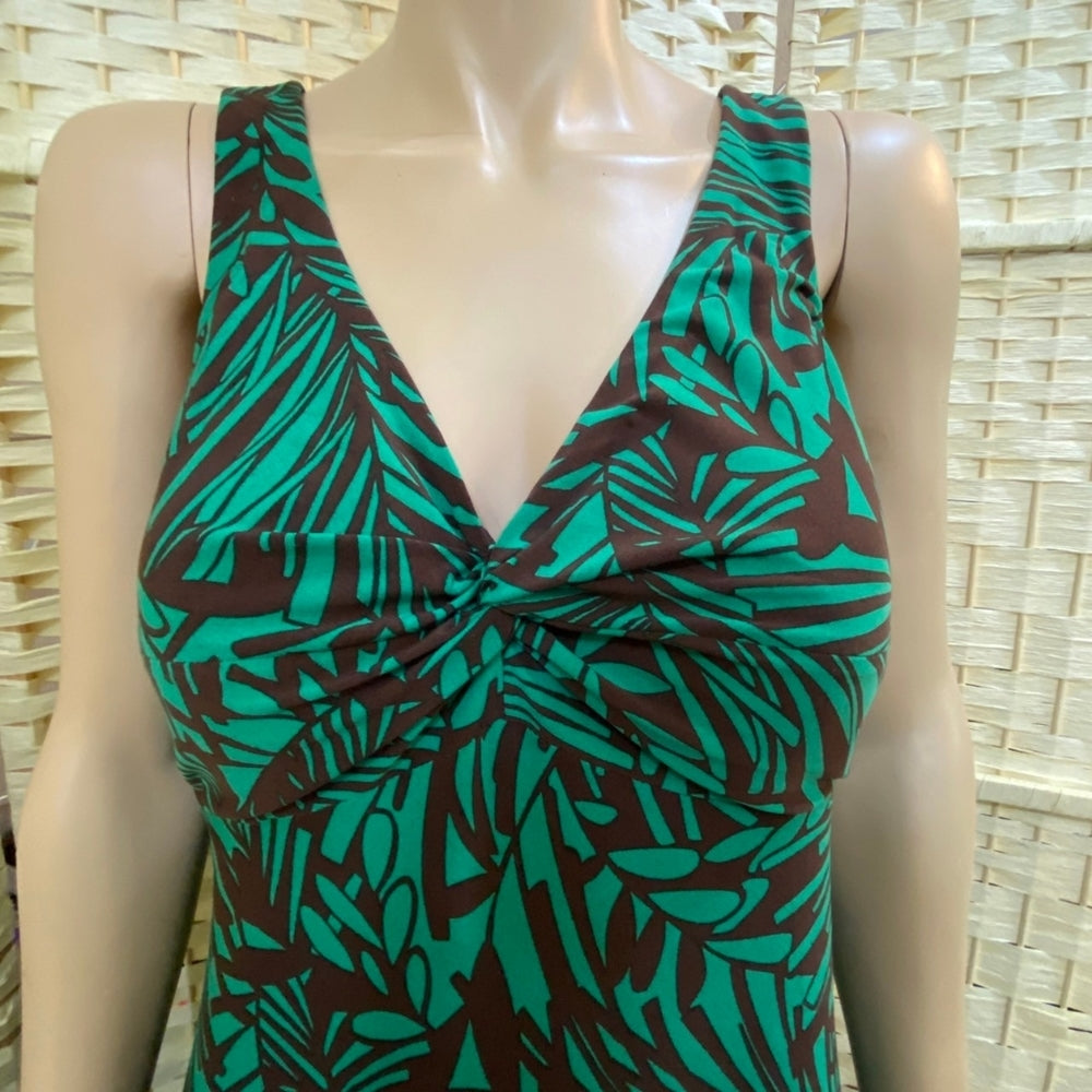 Dressbarn, Green and Brown Dress - Size 12