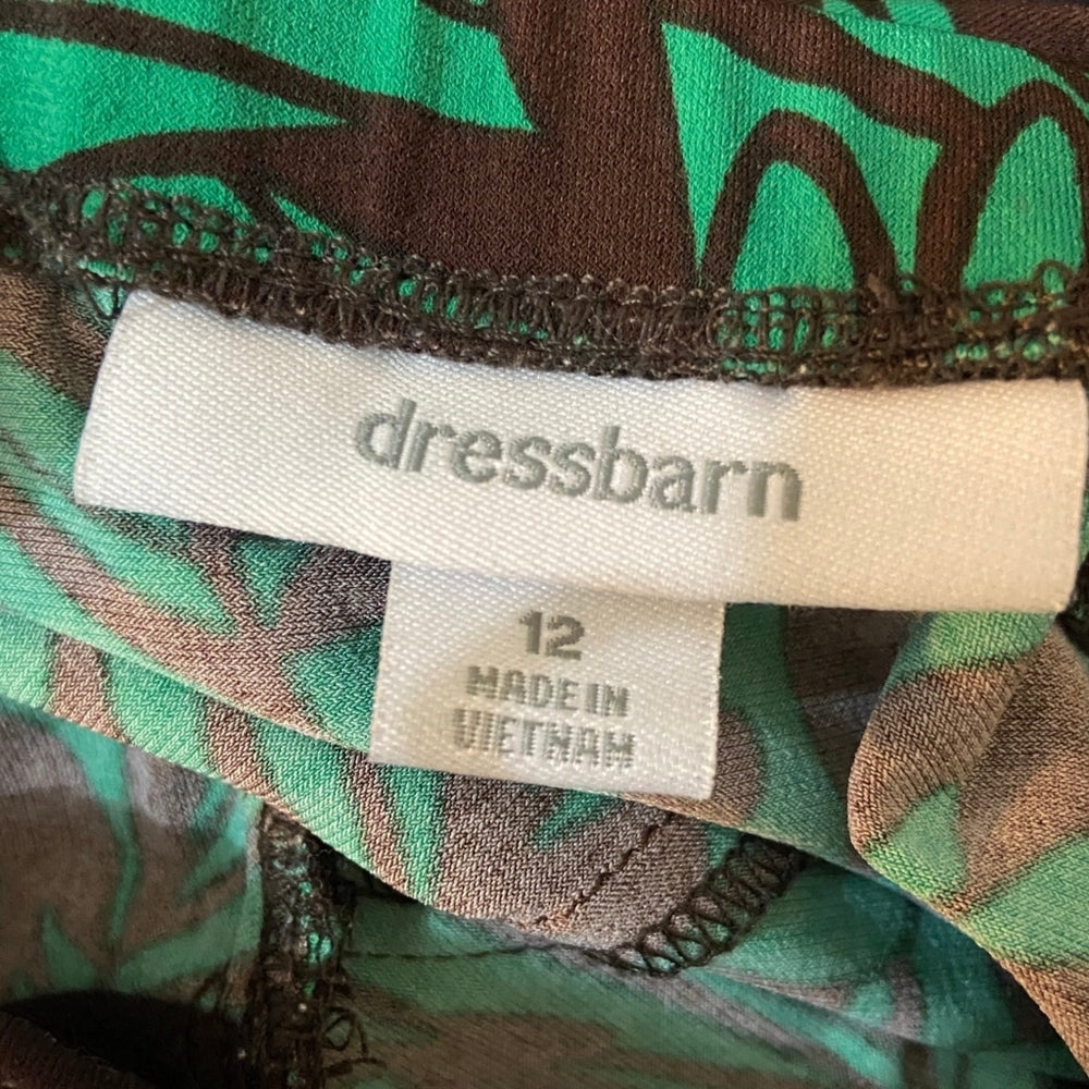 Dressbarn, Green and Brown Dress - Size 12