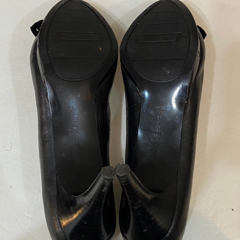 Bandolino, Black Leather Stud & Bow Heels - S-8.5