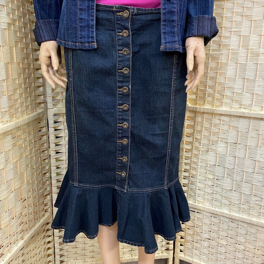 Ashley Stewart, Pleated Denim Skirt - Size 14