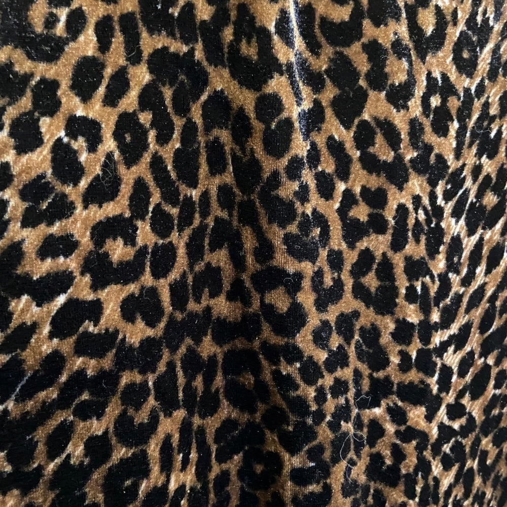 Gold Brown Velvety Cheetah Print Skirt - Size M