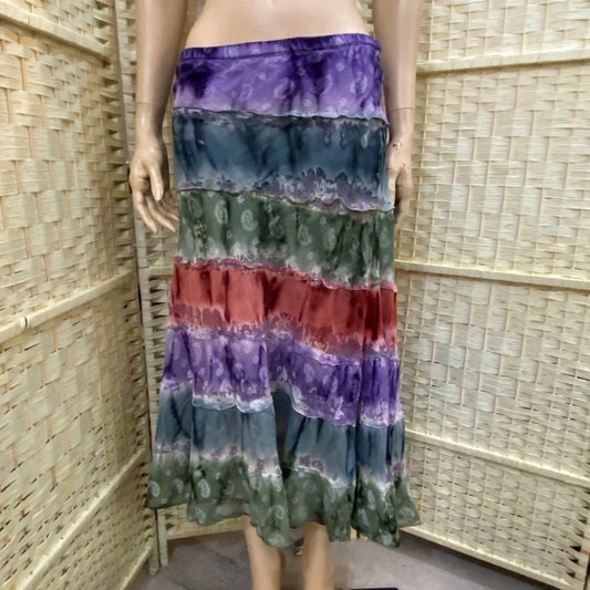 Lola P. Petite, Bohemian Tie Dye Maxi Skirt - Size