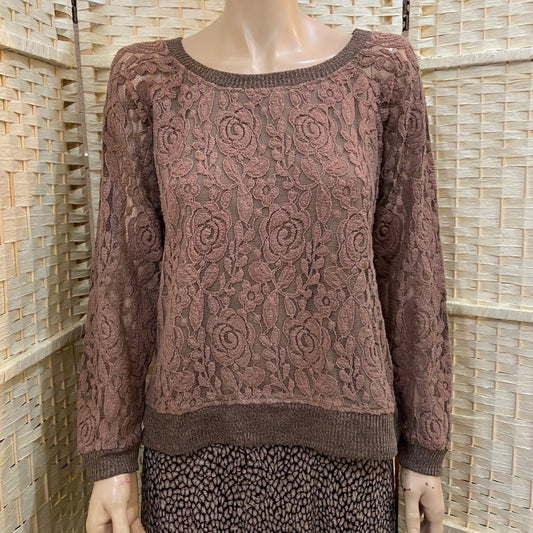 RXB, Brown Lace Sweater - Size L