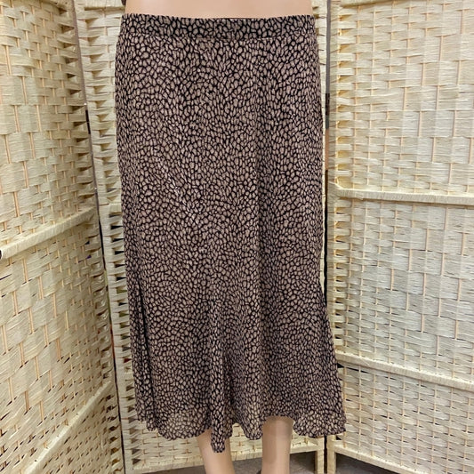JH Collectibles, Tan and Black Print Skirt - Size L