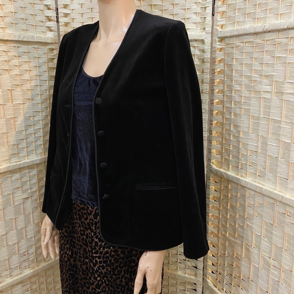 3pc Black and Blue Velvet Outfit Set