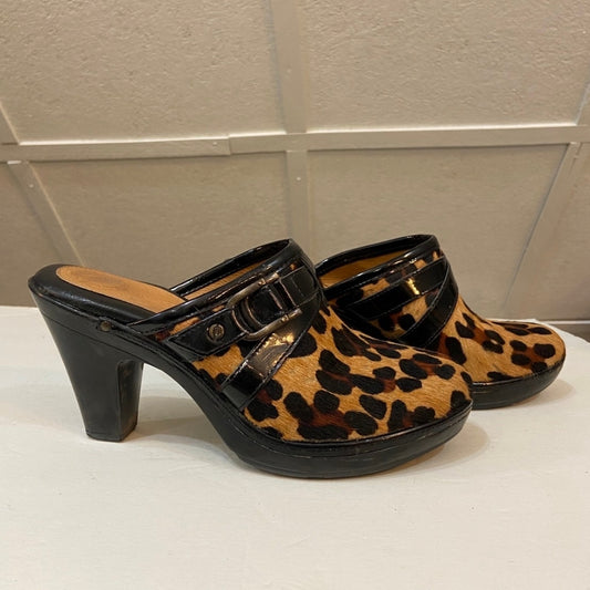 Nurture, Animal Print With Buckle Clogs - Size 7.5