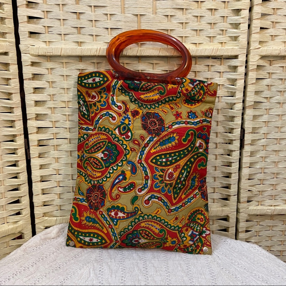 Vintage, Psychedelic Folding Handbag Tote