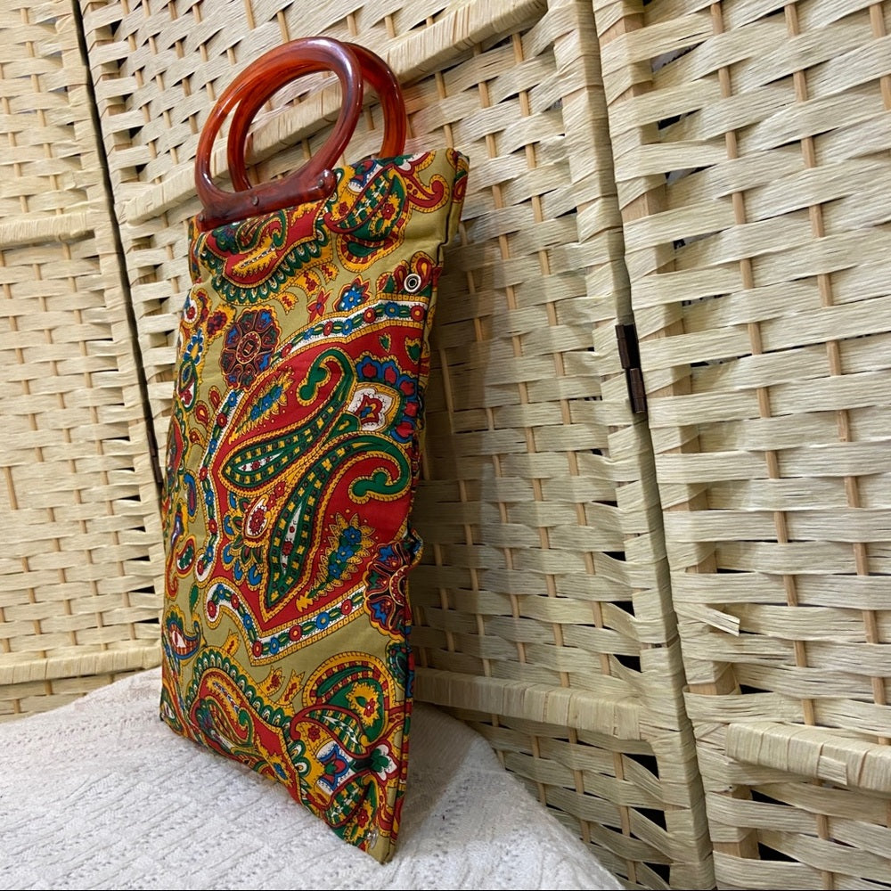Vintage, Psychedelic Folding Handbag Tote