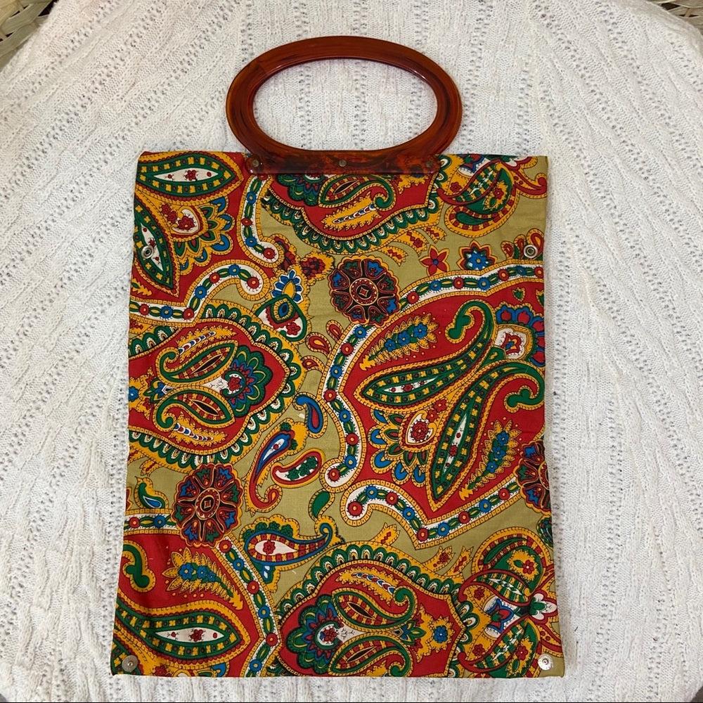 Vintage, Psychedelic Folding Handbag Tote