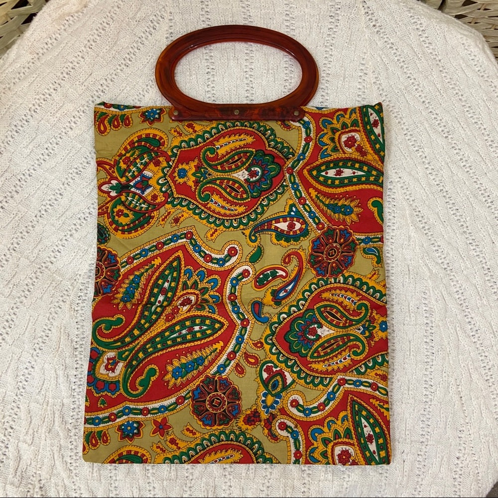 Vintage, Psychedelic Folding Handbag Tote