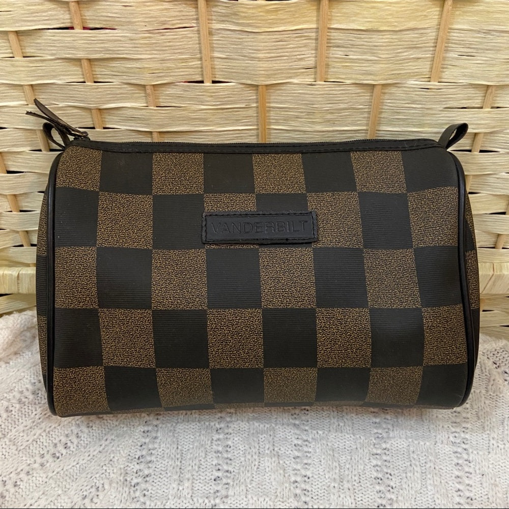 Vintage Vanderbilt Plaid Pouch- Crossbody 8.5in x 6.5in x 3in