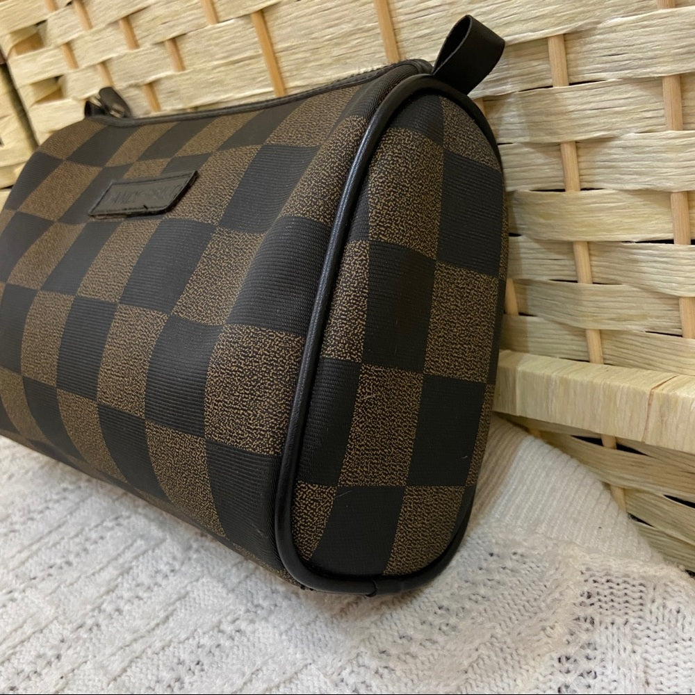 Vintage Vanderbilt Plaid Pouch- Crossbody 8.5in x 6.5in x 3in