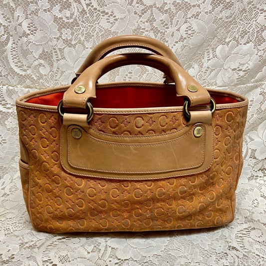 Vintage Celine Rust Orange Brown Suede Leather Handbag