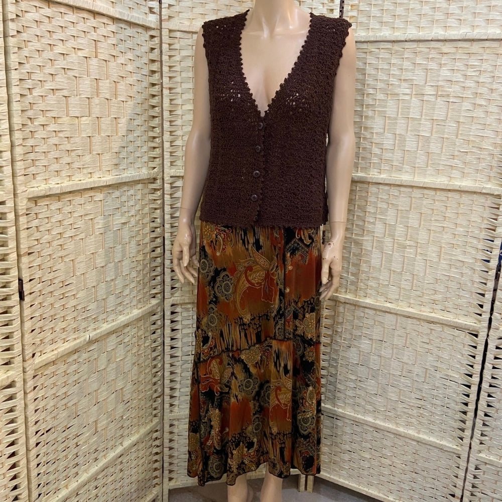 Brown Crochet Vest