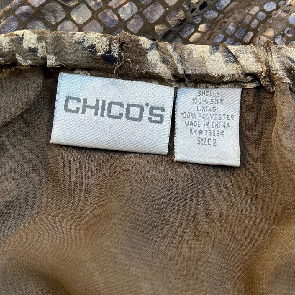 Chico's, Brown Silk Skirt - Size 2