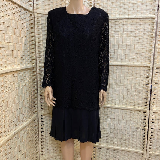 Ms Chaus, Black Lace Dress - Size 12