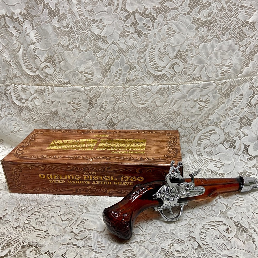 Vintage 1970s Avon 1760 Duelling Pistol Deep Woods After Shave Decanter 4Fl Oz