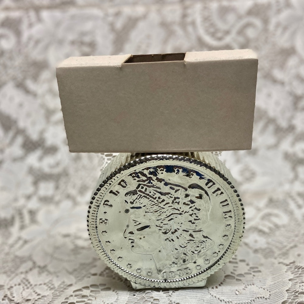 Vintage 1970s Avon Oland After Shave, Morgan Dollar Silver Piece Decanter 6Fl Oz