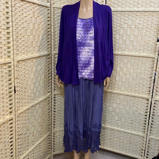 2pc Purple Top and Skirt Set