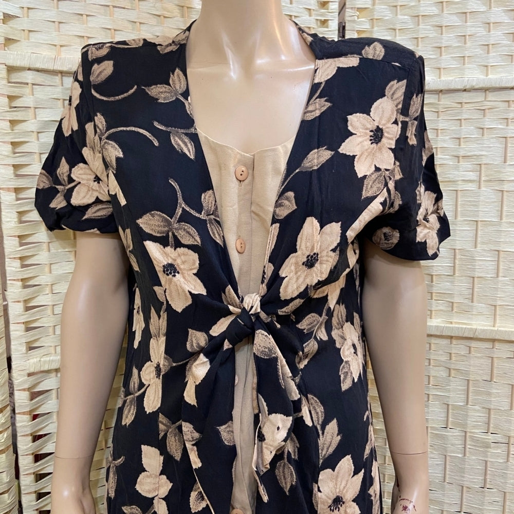 Olivia Rose NY, Beige Dress with Black/Beige Cover - Size 12M