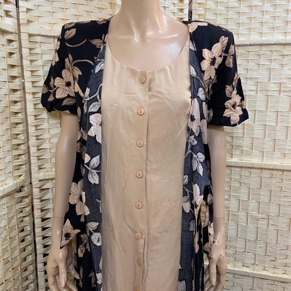 Olivia Rose NY, Beige Dress with Black/Beige Cover - Size 12M