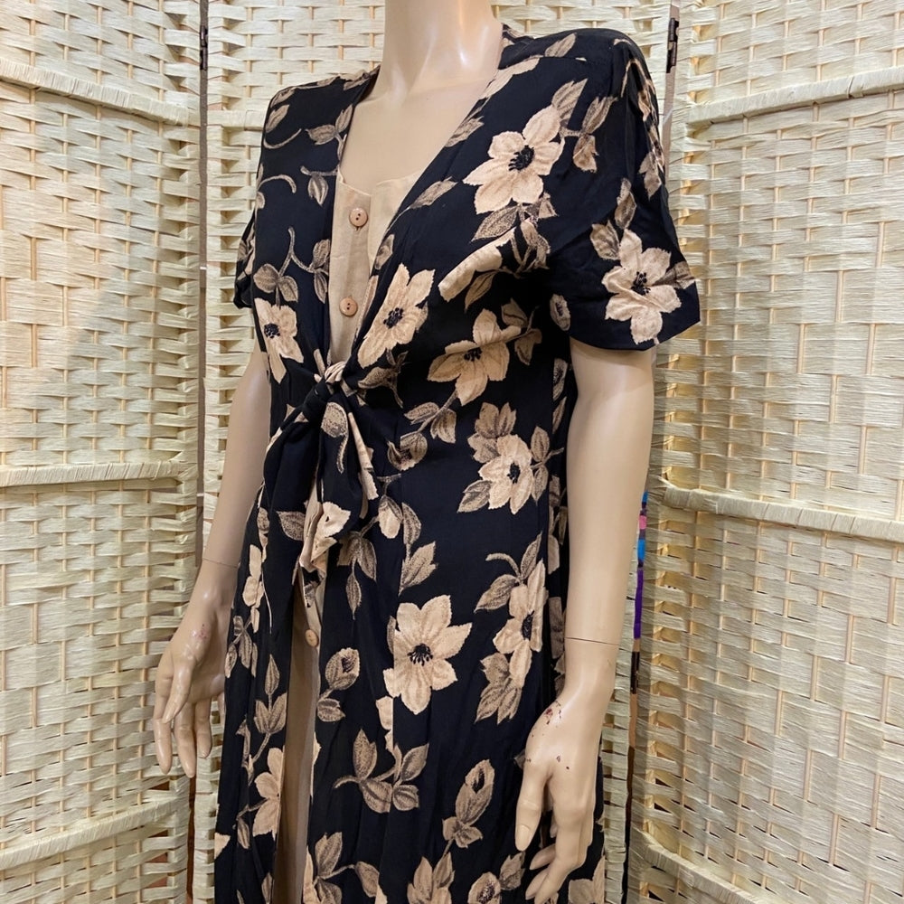 Olivia Rose NY, Beige Dress with Black/Beige Cover - Size 12M