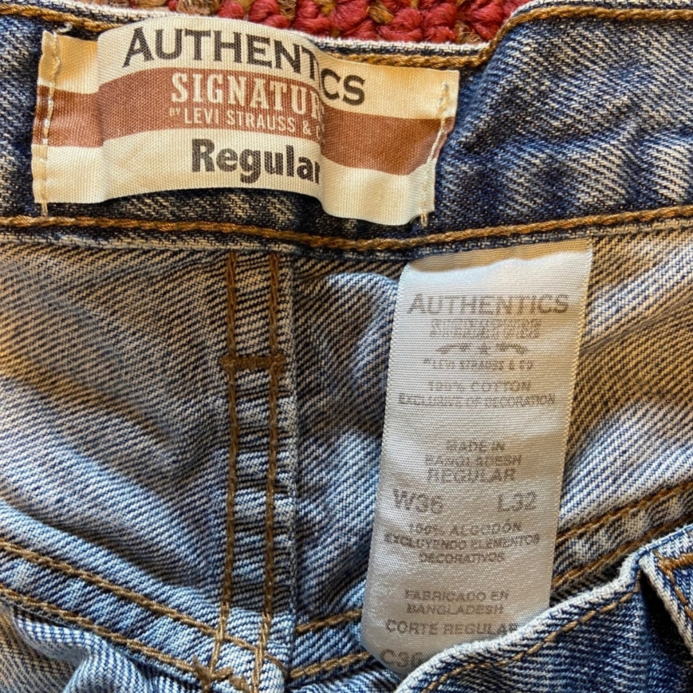 Authentic Signature Levi Strauss, Regular Denim Jeans - Size W36×L32