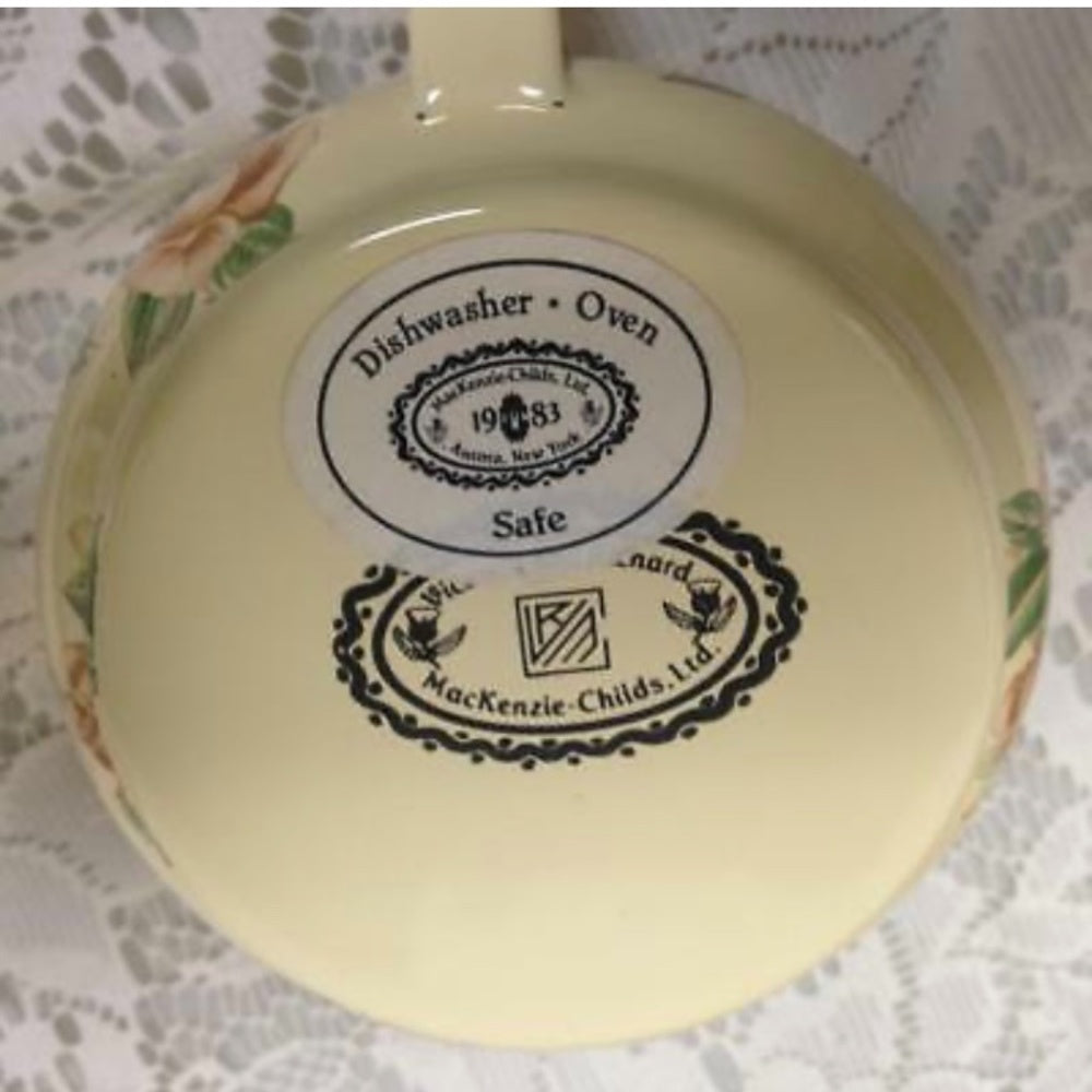 1983-1995 Camp MacKenzie Childs Ltd., Beige Floral Enamelware, 11pcTea Set