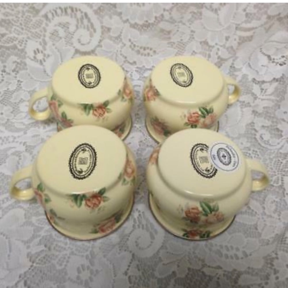 1983-1995 Camp MacKenzie Childs Ltd., Beige Floral Enamelware, 11pcTea Set
